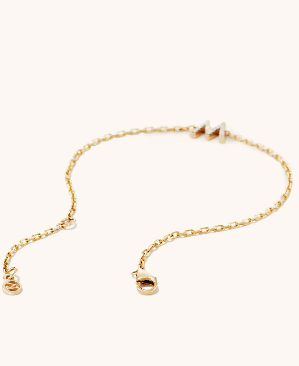 Diamond Letter Bracelet - Image 3