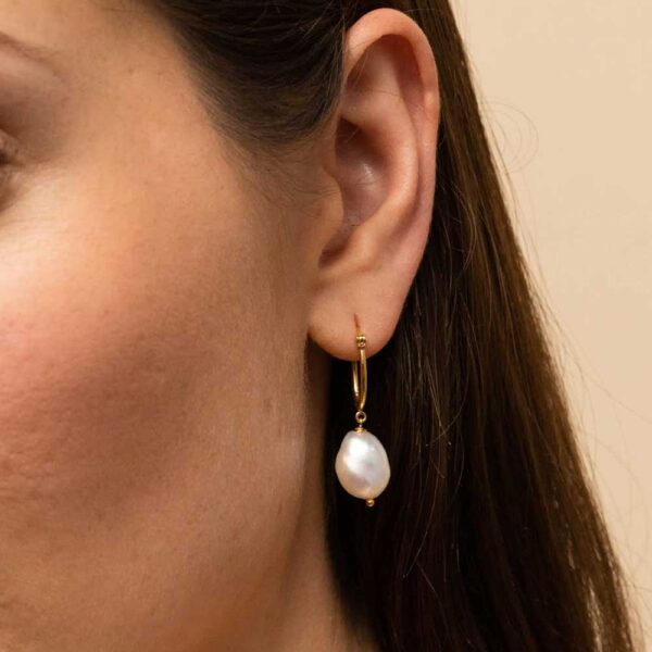 Organic Pearl Hoops
